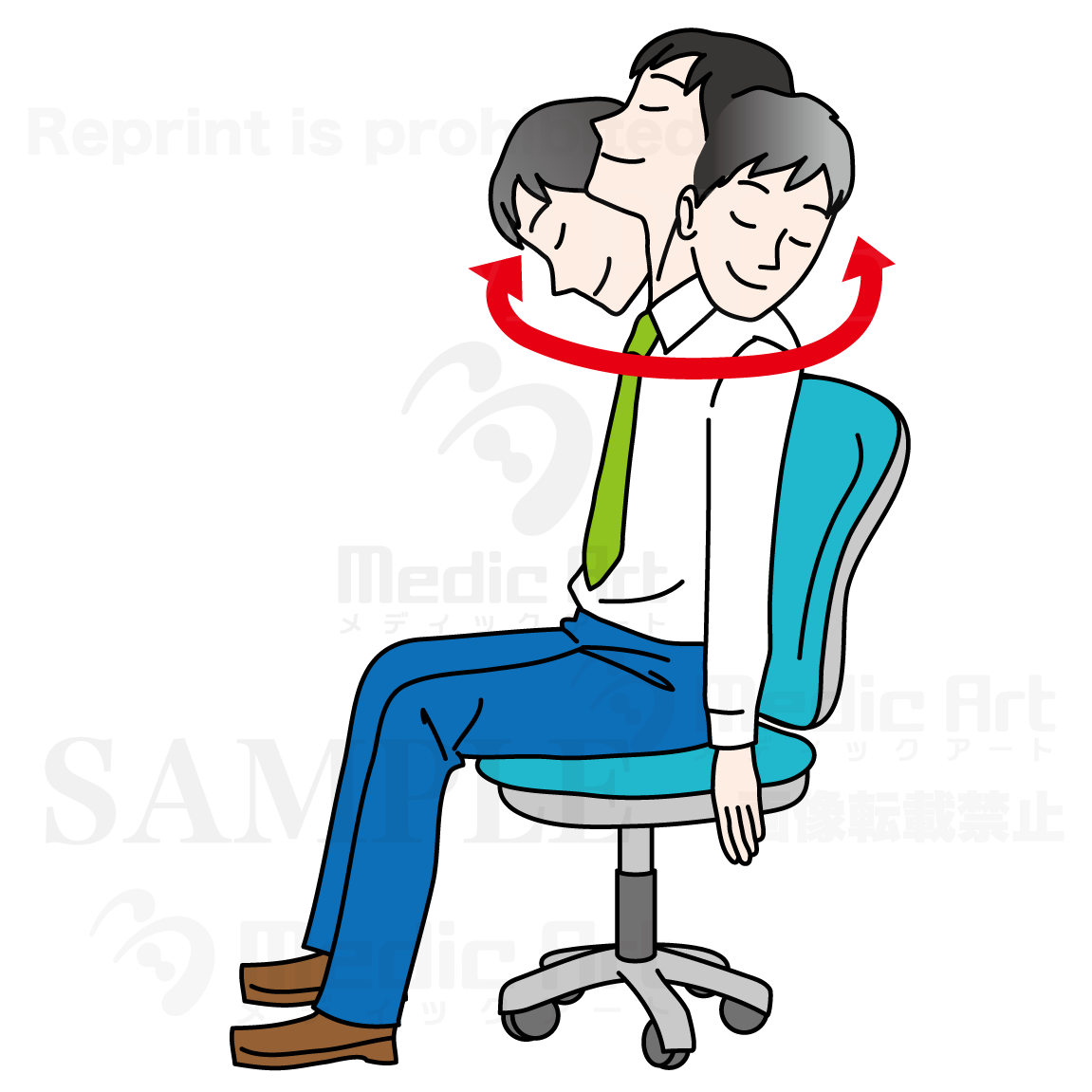Easy exercise at the office1(stretch in your chair:turning the neck right and left)