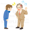 年配の上司に呼び出され、怒られているサラリーマン