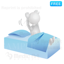 規則的な時刻に起床した3D白人間