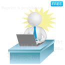 テキパキ仕事をこなす3D白人間