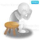 自信を失い、絶望中の3D白人間