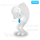 どうしたらいいのか悩む3D白人間