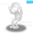 マスク装着中の3D白人間