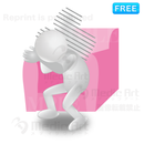 疲れきってソファーに座る3D白人間