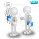 自分の世界に没頭中の3D白人間