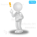 アイデアがひらめき中の3D白人間