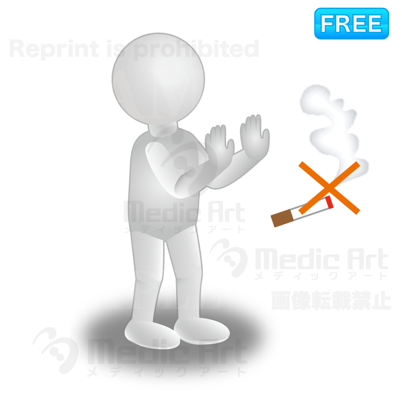 3D white human being who keeps on refraining smoking.