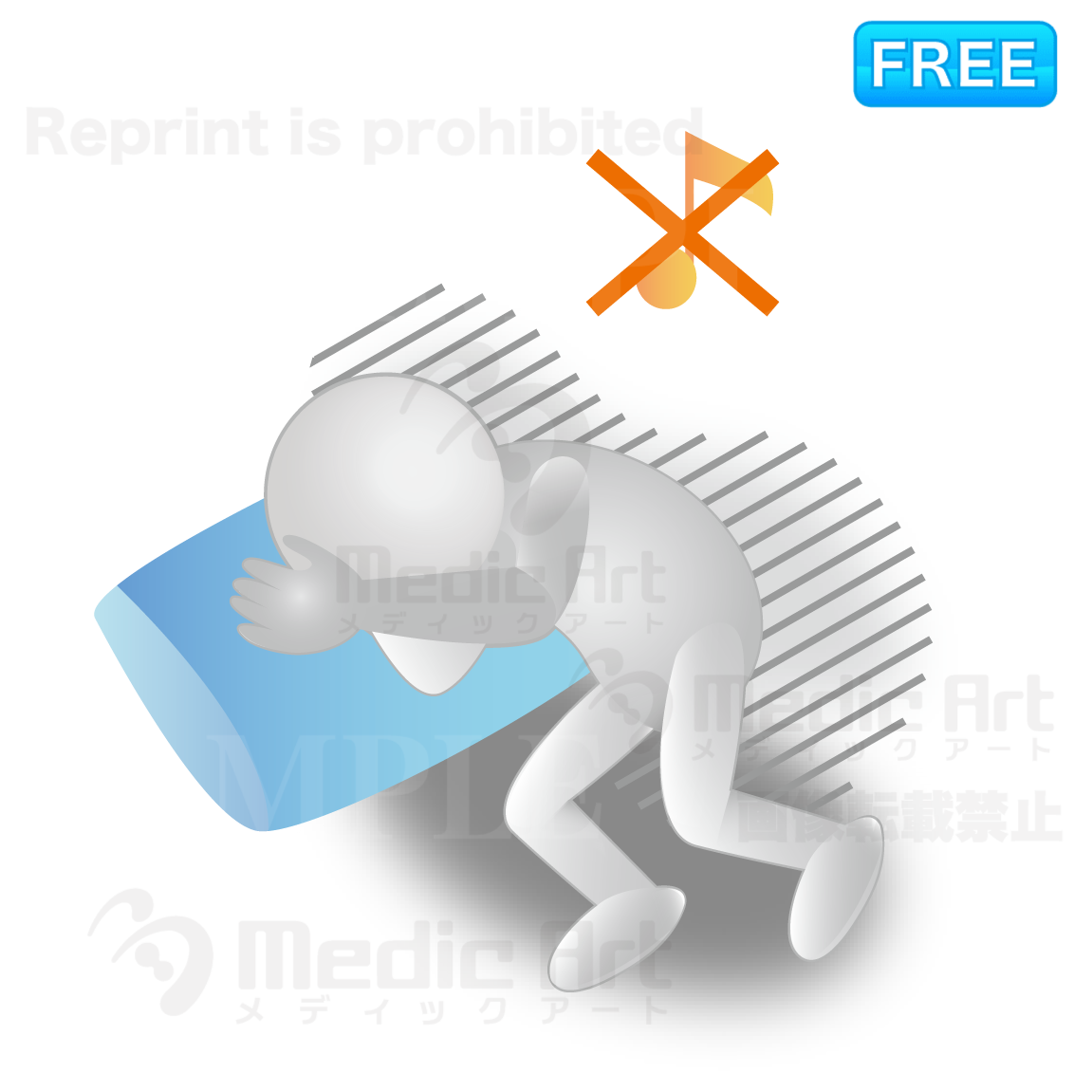 3D white human being who is exhausted and lying. 