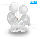 予防接種中の3D白人間