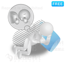 横になり妄想中の3D白人間