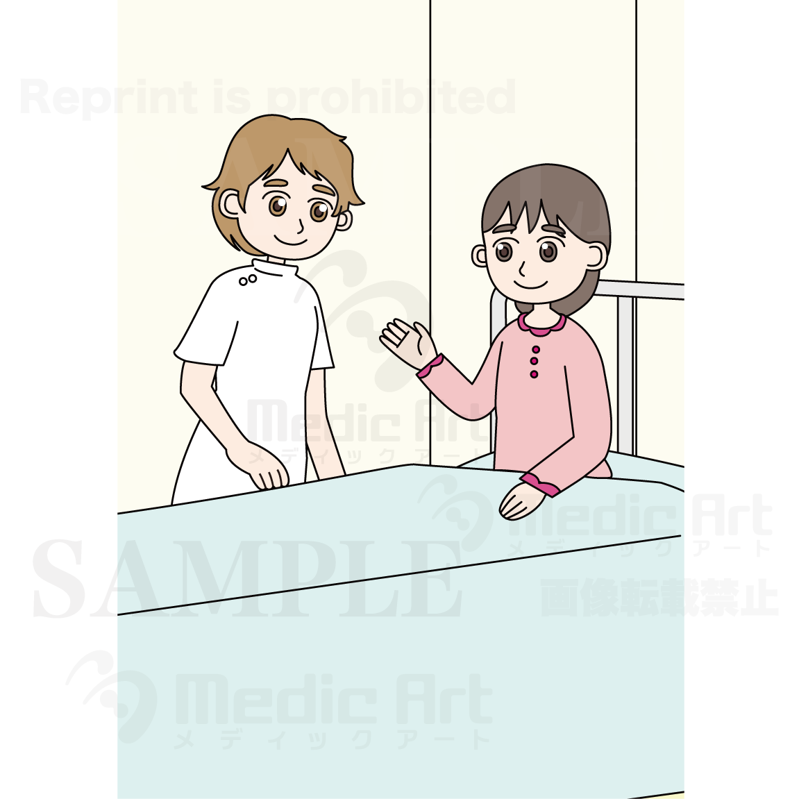 入院中の患者さんと病院のスタッフ3