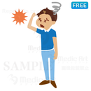 あまりの熱さに日射病を起こしている男の子