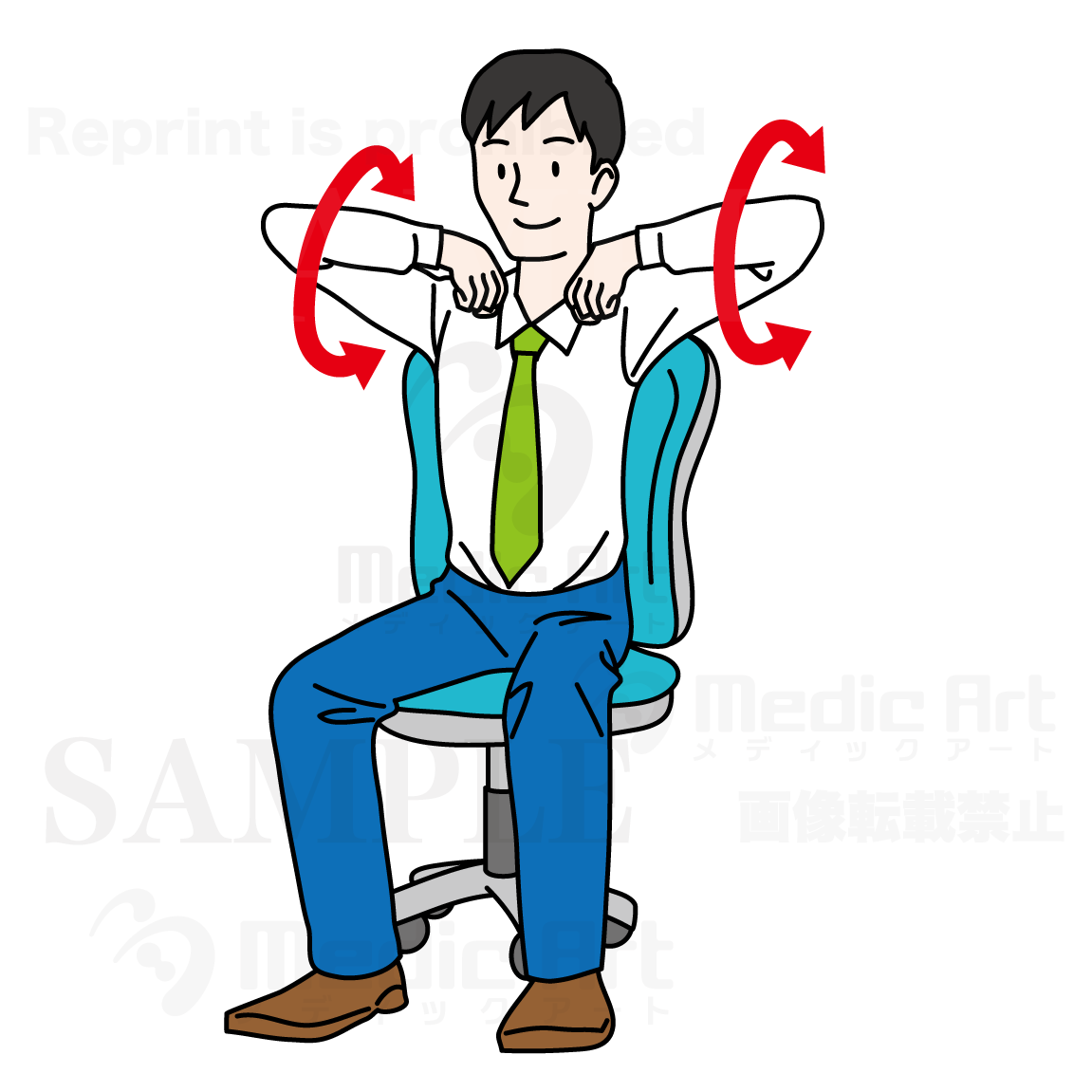 Easy exercise at your office5(stretch in your chair:rotate a shoulder)