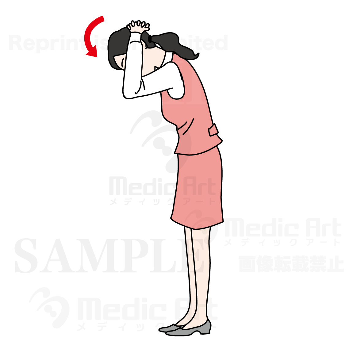 Easy exercise at your office3(stretch of standing up and rounding the shoulder) 