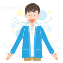 深呼吸をしてリフレッシュをする男性