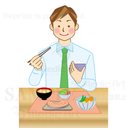 A man who has balanced meals 