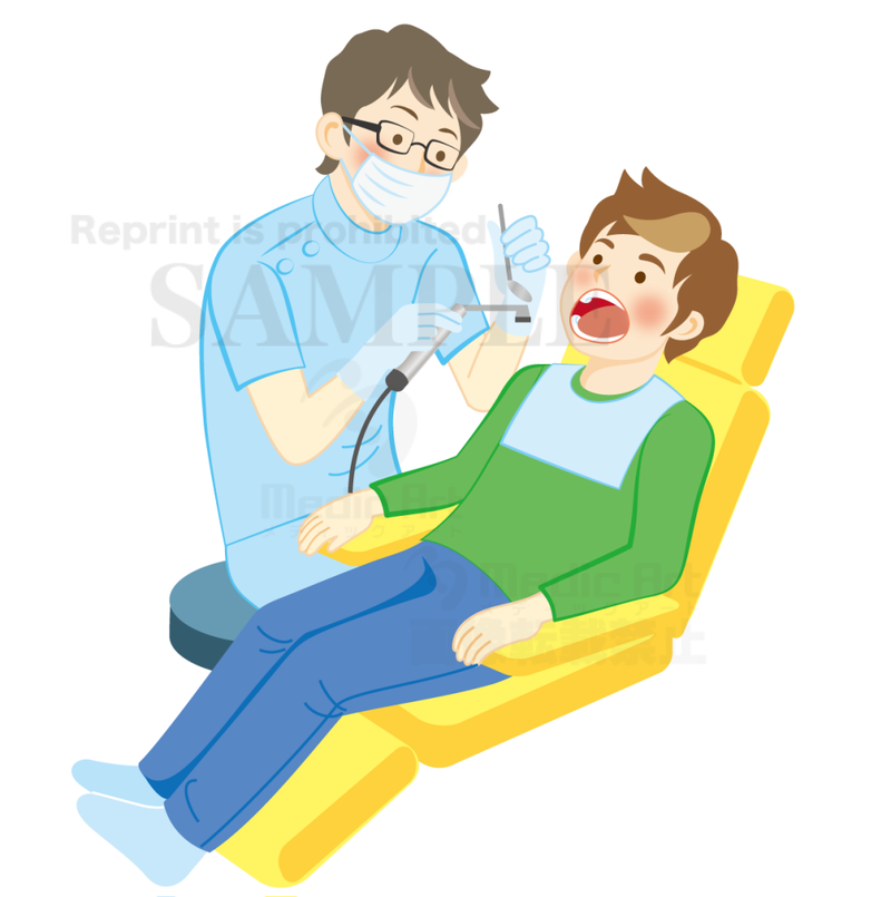 歯科診察中の男性