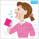 A woman who gargles. 