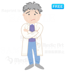 肘を組んで悩む医師