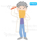 カルテを見ながら、考え込む医師