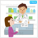 患者さんに薬について説明する薬剤師