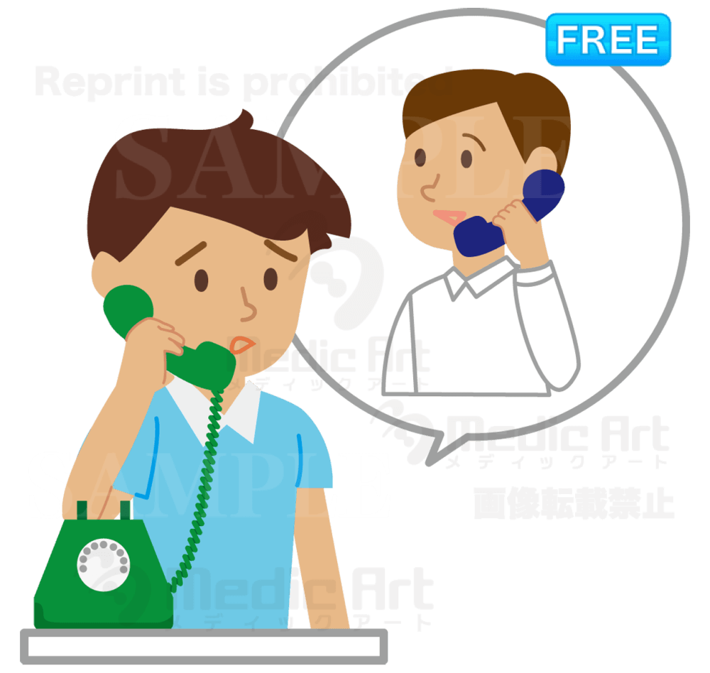 A man who receives counseling on the telephone