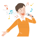 Man who is singing at karaoke