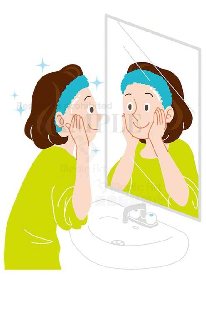 Woman during skin care