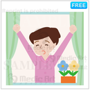 A woman who got up freshly. 