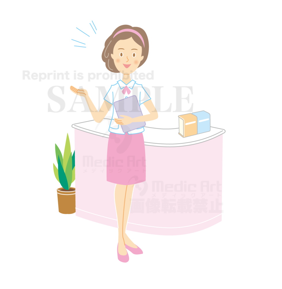 A receptionist who are guiding patients.