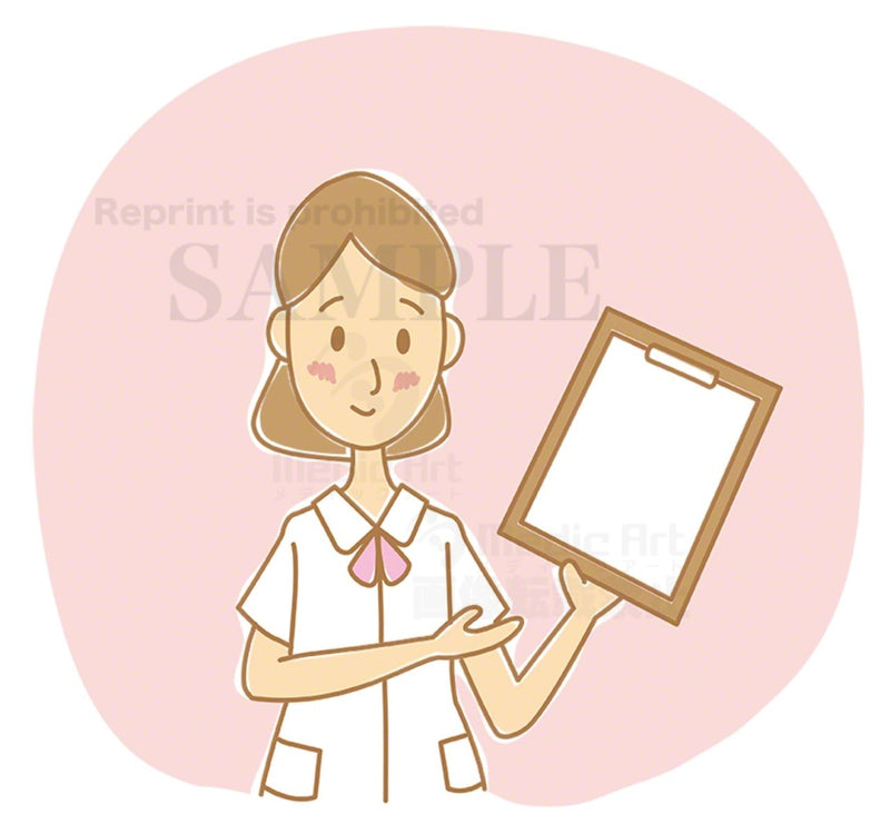 問診票をもった受付の女性