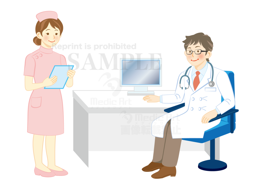 A doctor and nurse in the consulting room