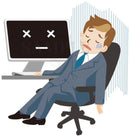 疲れきった若手サラリーマン