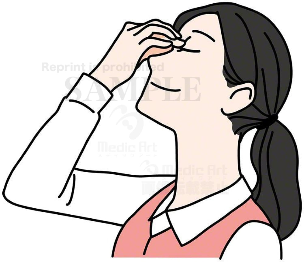 A woman feeling fatigue of her eyes
