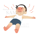 熱中症で倒れている男の子