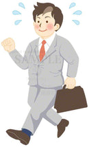 早めに歩いて、通勤中のサラリーマン