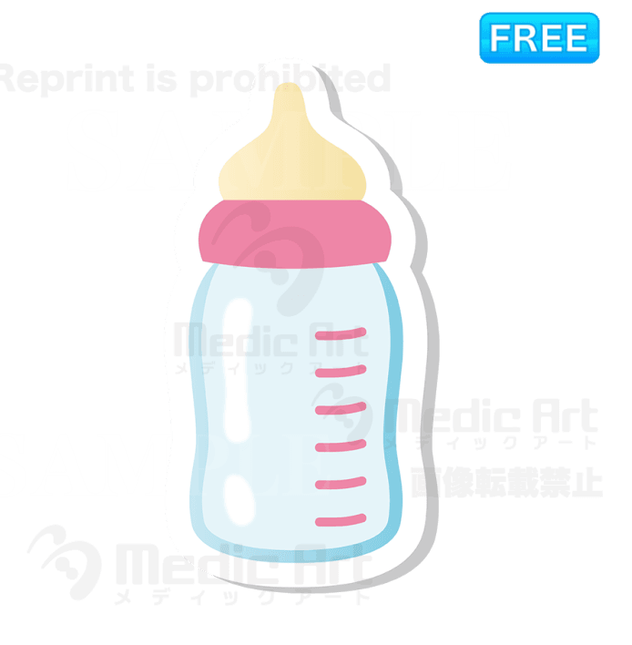 哺乳瓶のボタンアイコン