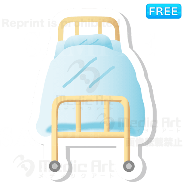 Lovely buttun icon of the hospital bed /F2− The bed of a sickroom after Futon was exchanged−