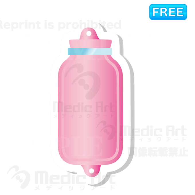 Lovely icon of the ice pillow which has a lot of ice inside./F2− Pillow that makes a big success when fever comes out　−