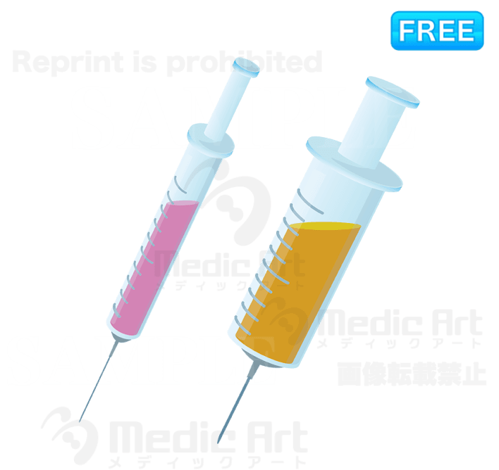 iIllustration of syringes/F3−Syringes are also called syringes in Japanese.　−