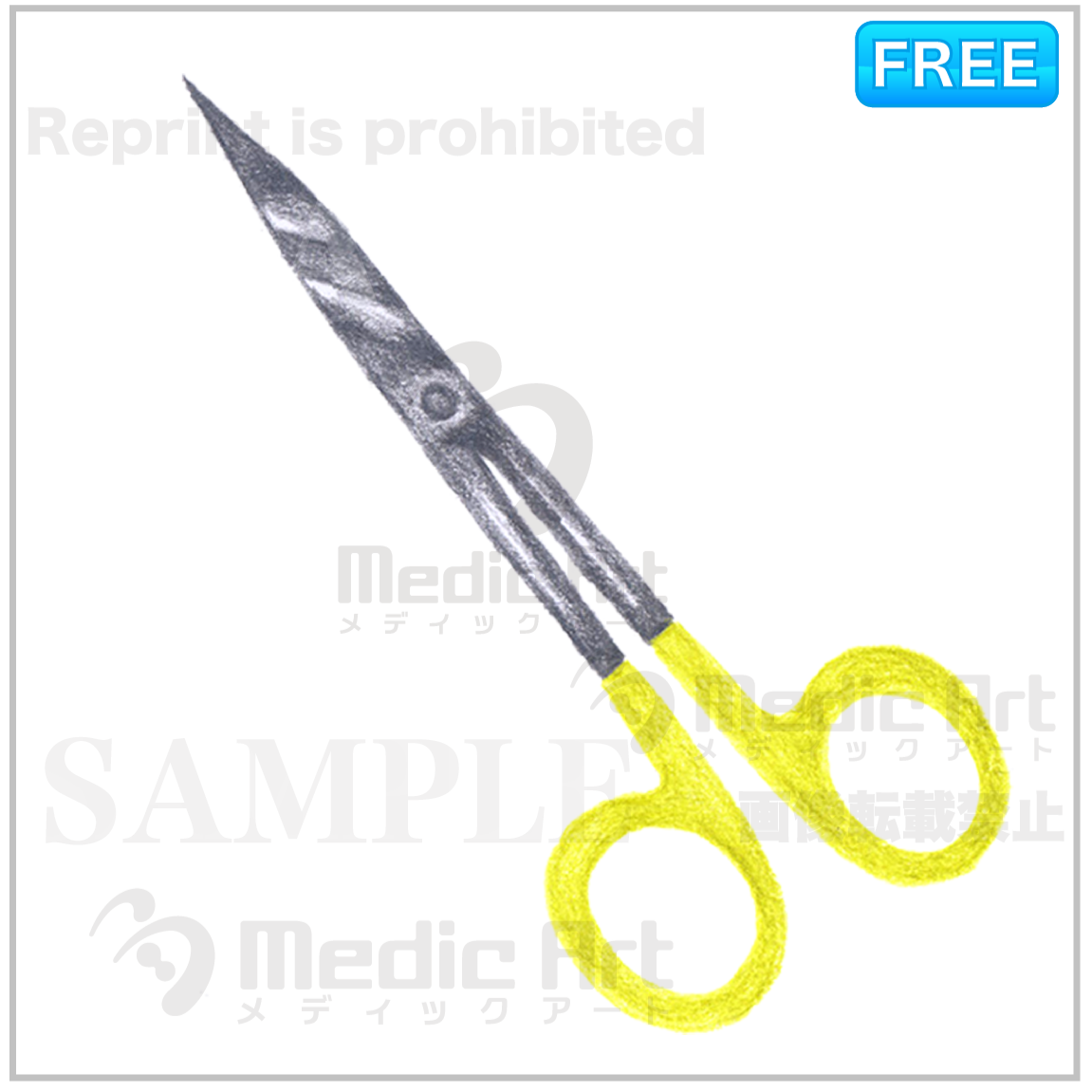 Free drawing-like Illustration of scissor for medical business/F3