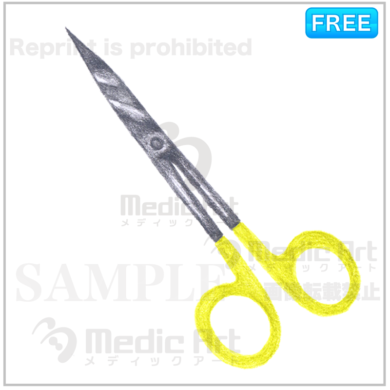 Free drawing-like Illustration of scissor for medical business/F3