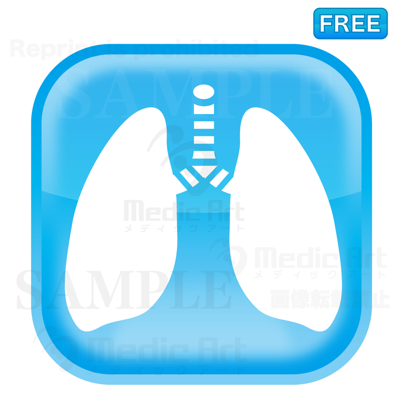 Lovely button icon of lung/F2The lungs about breathing.