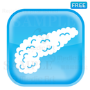 膵臓の青いボタンアイコン