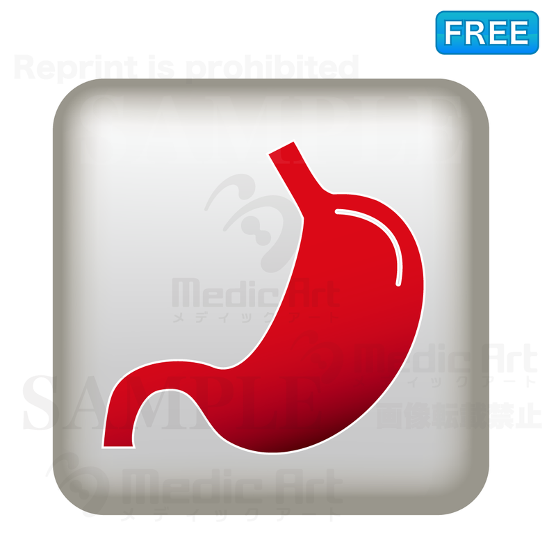 Simple button icon of stomach/F3