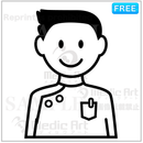 理学療法士の白黒のアイコン