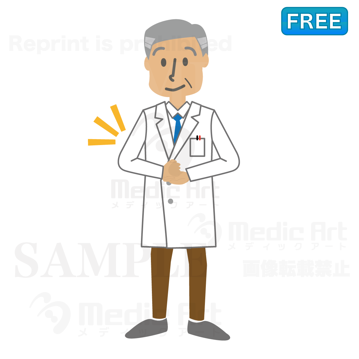 A doctor who is pleased and making responses with saying/F1