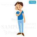 A boy who is annoyed with stiff shoulders. 