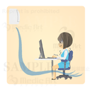 The woman emplyee who does desk workin the cold room where an air conditioner worked for too much