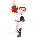 野球で右ひじを痛めた青年（野球肘）